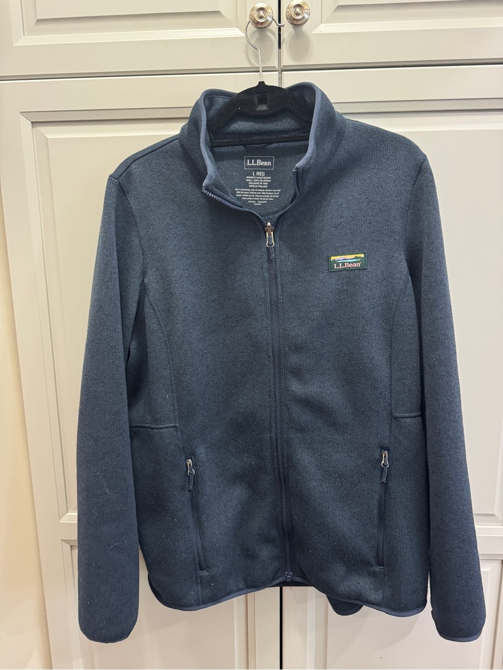 L.L.Bean Women’s Sweater Fleece Full-Zip Jacket – Navy Blue – Size Large
